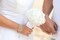 White Foam Rose Bridal Bouquet with Satin Ribbon Handle for Wedding & Party